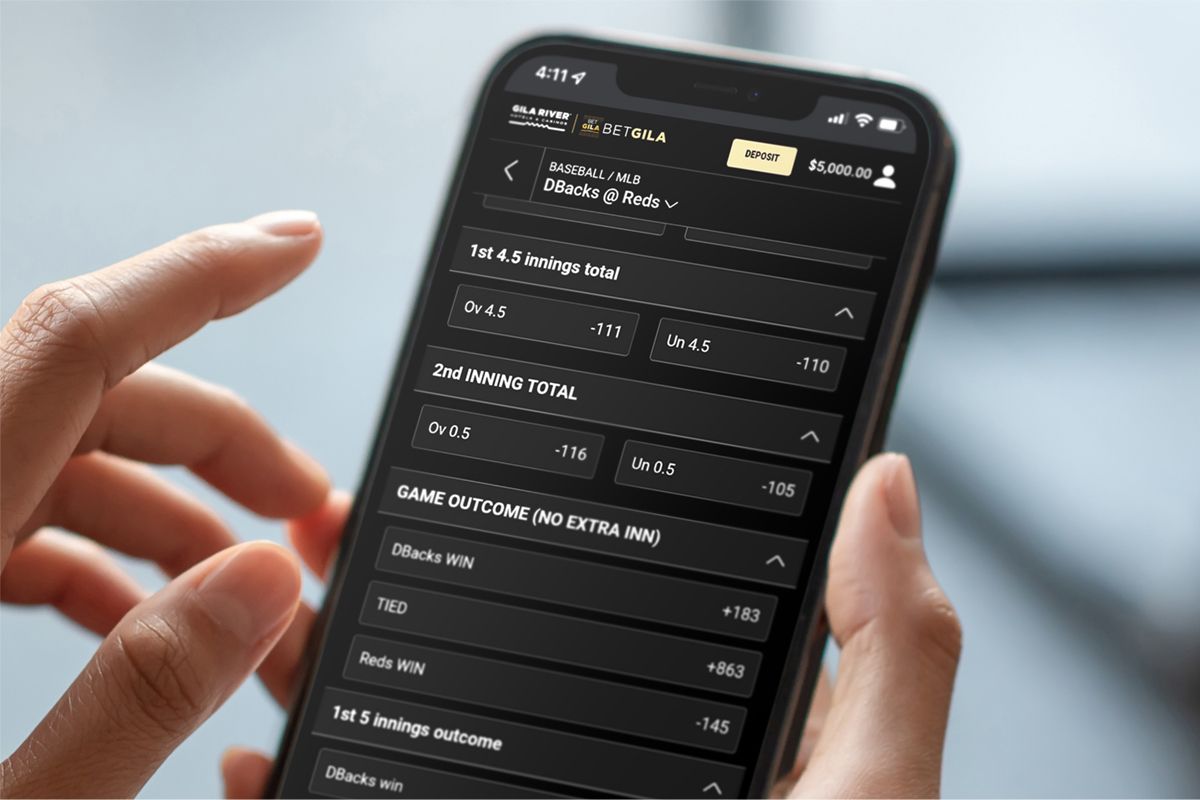 Sports betting app on mobile phone